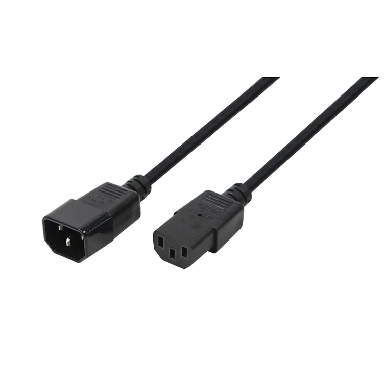 Netzkabelverlängerung, IEC C14 zu IEC C13, schwarz, 3 m