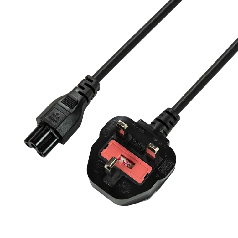 Netzkabel, BS 1363 (UK) zu IEC C5, schwarz, 1,8 m