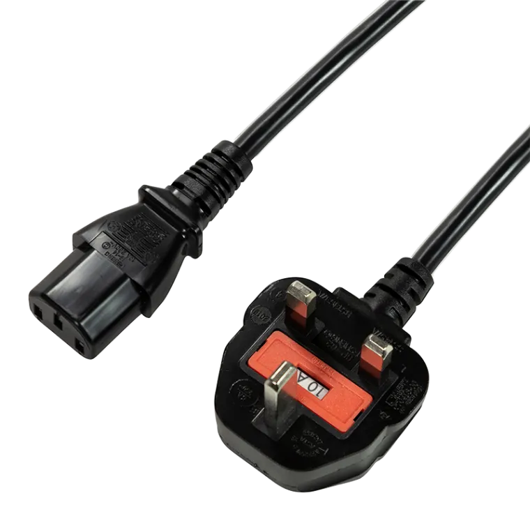 Netzkabel, BS 1363 (UK) zu IEC C13, schwarz, 1,8 m