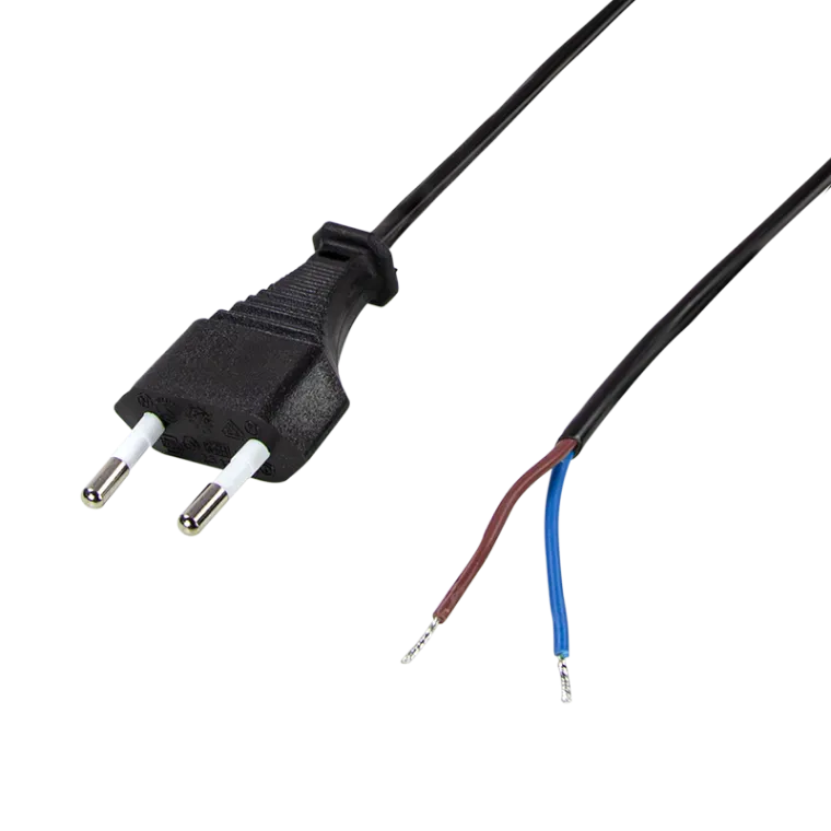 Netzkabel, CEE7/16 zu offenem Kabelende, schwarz, 1,5 m