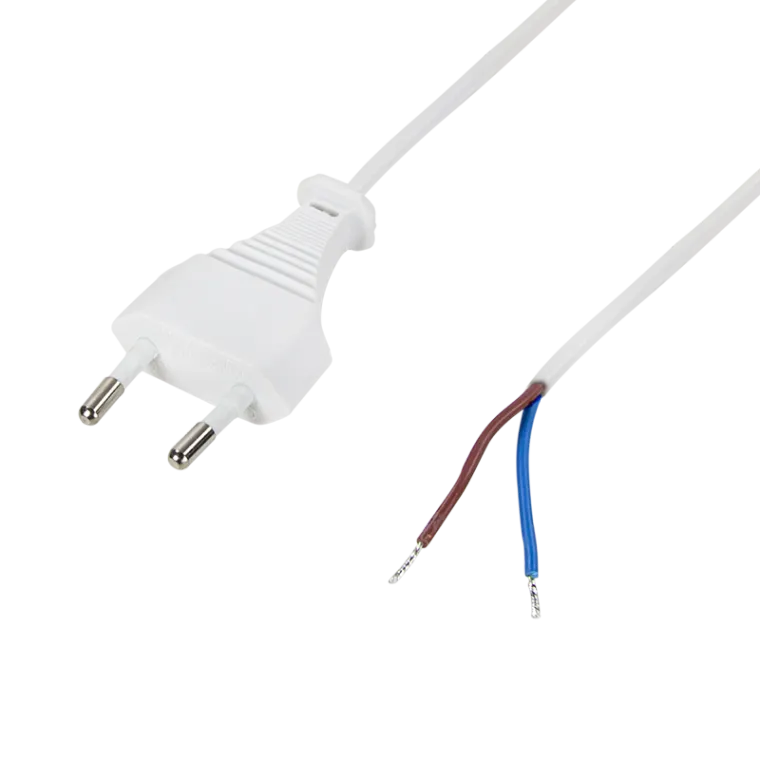 Netzkabel, CEE7/16 zu offenem Kabelende, weiß, 1,5 m