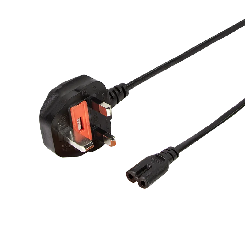 Netzkabel, BS 1363 (UK) zu IEC C7, schwarz, 1,8 m