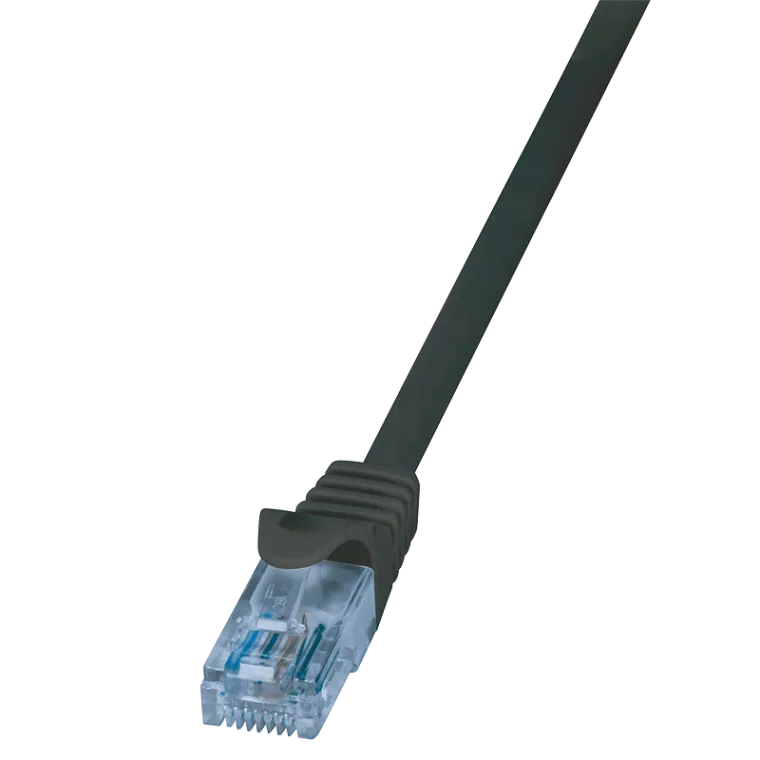 Patchkabel EconLine, Cat.6A, U/UTP, Schwarz, 1 m