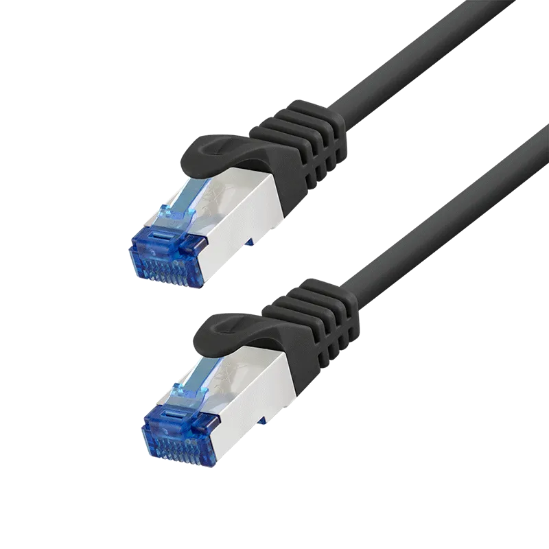 Cat.6A Patchkabel, CCA S/FTP LSZH, schwarz, 3,00 m, EconLine