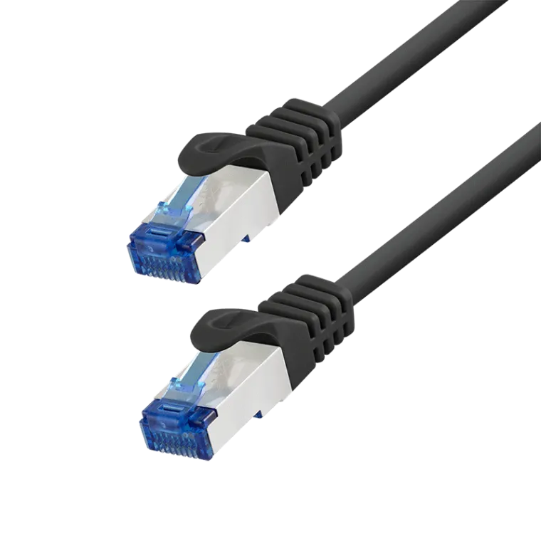Cat.6A Patchkabel, CCA S/FTP LSZH, schwarz, 10 m, EconLine