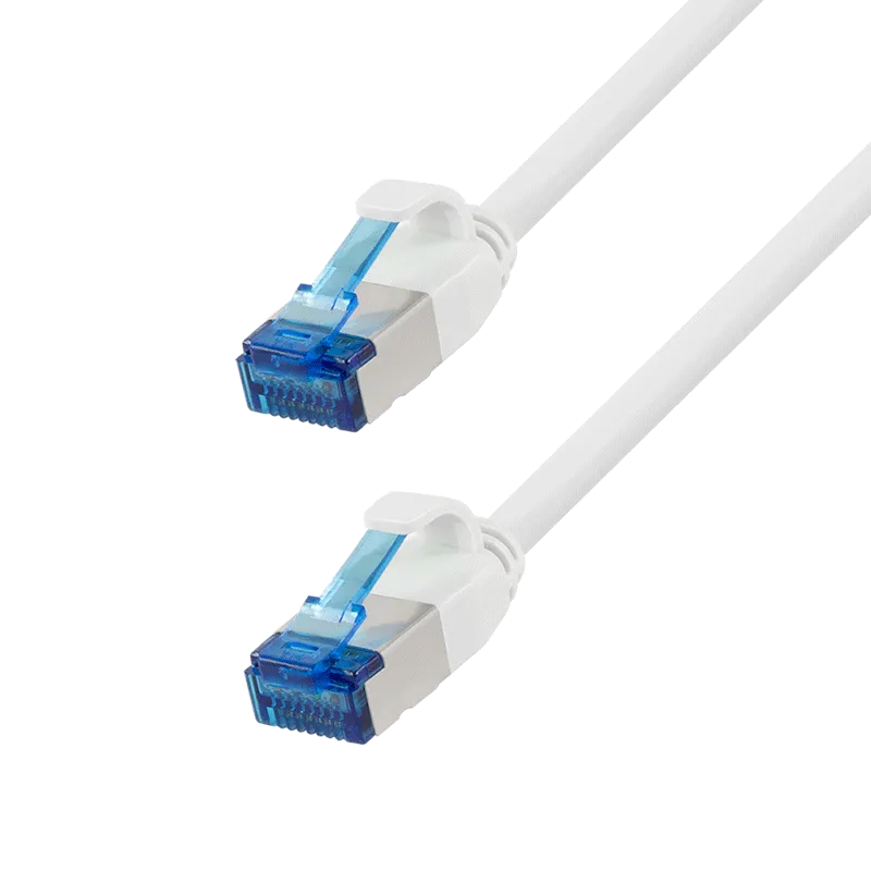 Cat.6A Patchkabel, SLIM S/FTP LSZH, weiß, 0,50 m, SlimLine