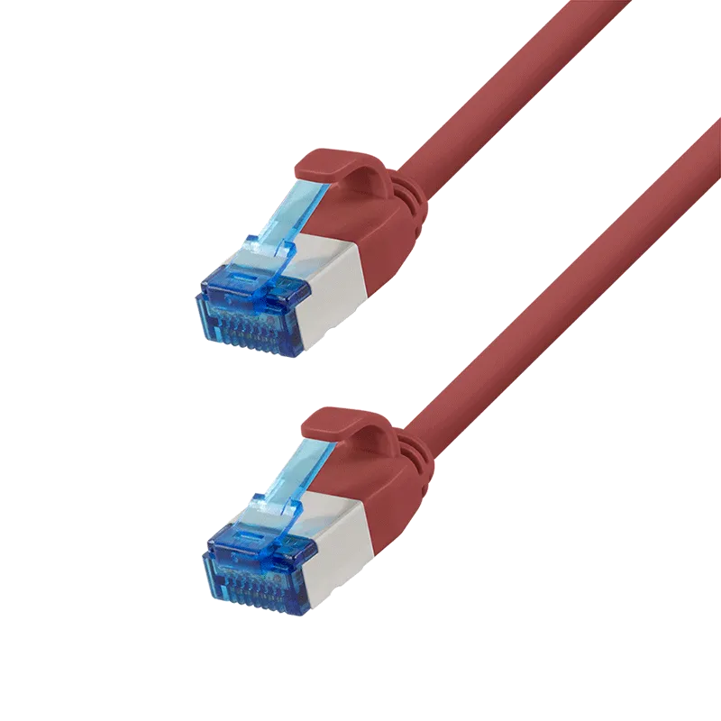 Cat.6A Patchkabel, SLIM S/FTP LSZH, rot, 2,00 m, SlimLine