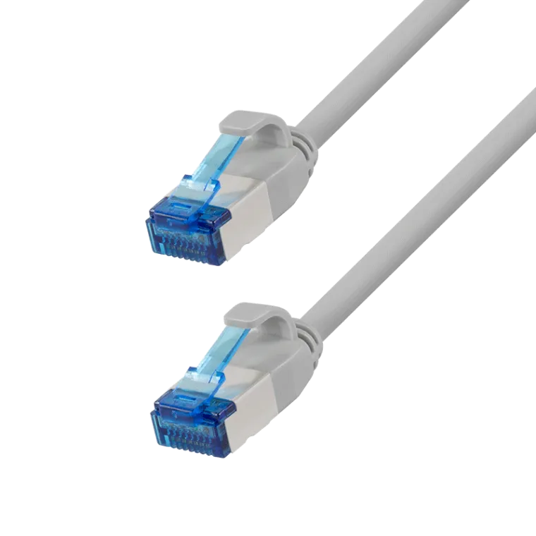 Cat.6A Patchkabel, SLIM S/FTP LSZH, grau, 3,00 m, SlimLine