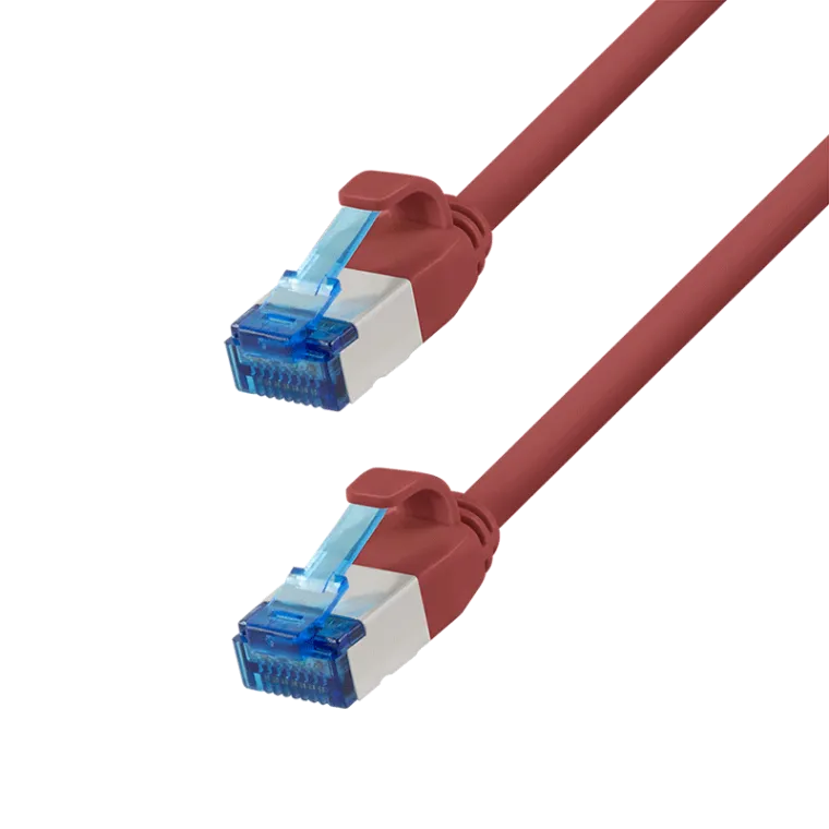 Cat.6A Patchkabel, SLIM S/FTP LSZH, rot, 3,00 m, SlimLine