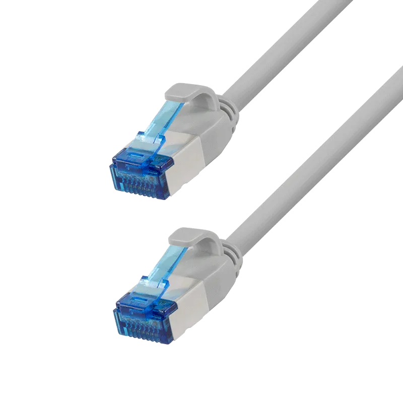 Cat.6A Patchkabel, SLIM S/FTP LSZH, grau, 5,00 m, SlimLine