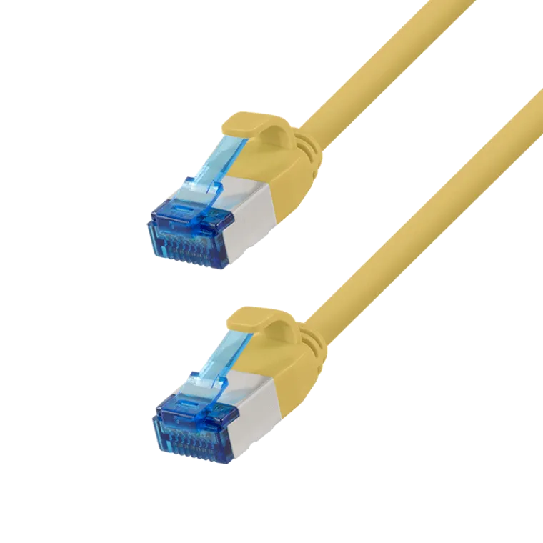 Cat.6A Patchkabel, SLIM S/FTP LSZH, gelb, 10 m, SlimLine