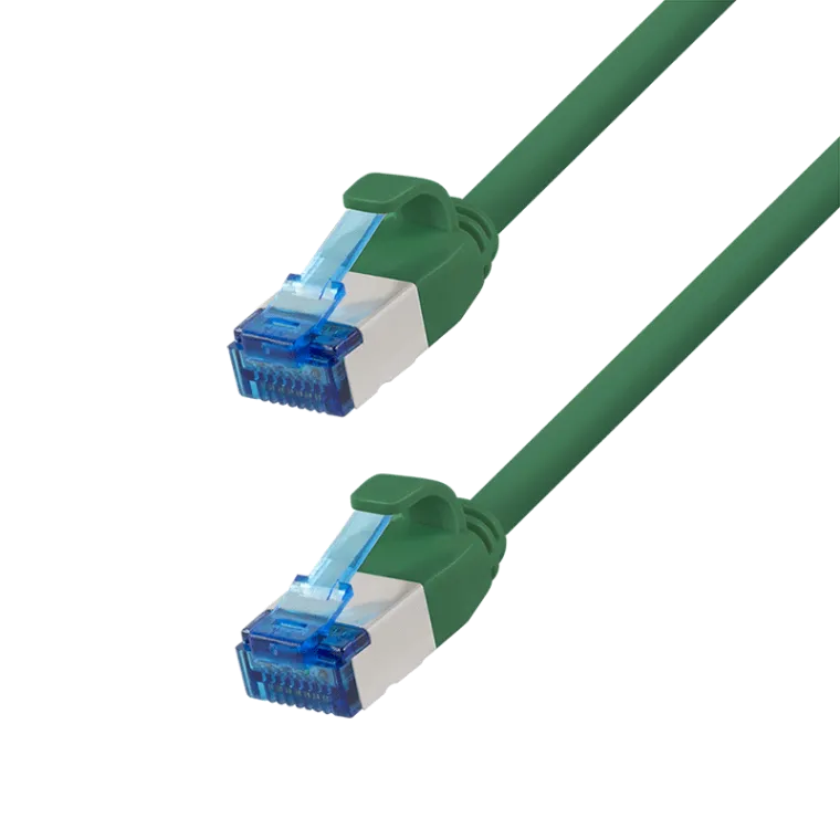 Cat.6A Patchkabel, SLIM S/FTP LSZH, grün, 15 m, SlimLine