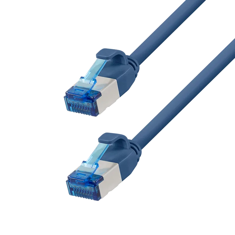 Cat.6A Patchkabel, SLIM S/FTP LSZH, blau, 15 m, SlimLine
