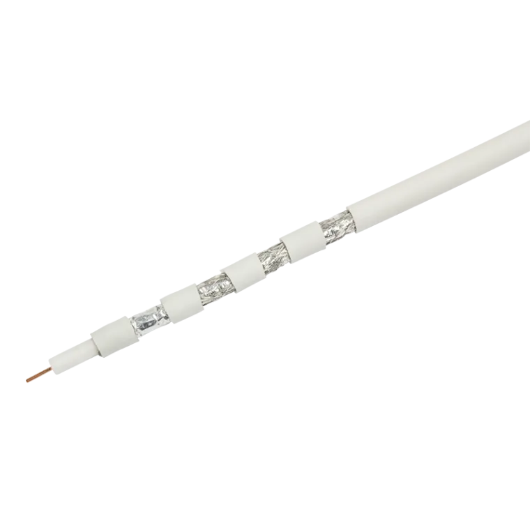 TV/SAT-Koaxial-Rohkabel, CCS, 120 dB, 4x geschirmt, weiß, 100 m