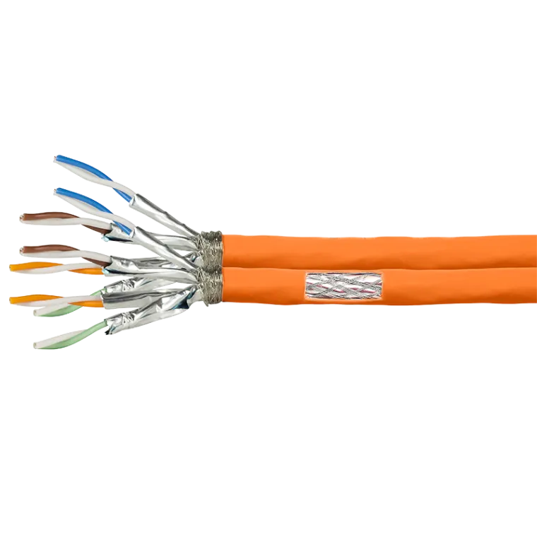 Duplex Verlegekabel PrimeLine, Cat.7, S/FTP, Orange, 500 m