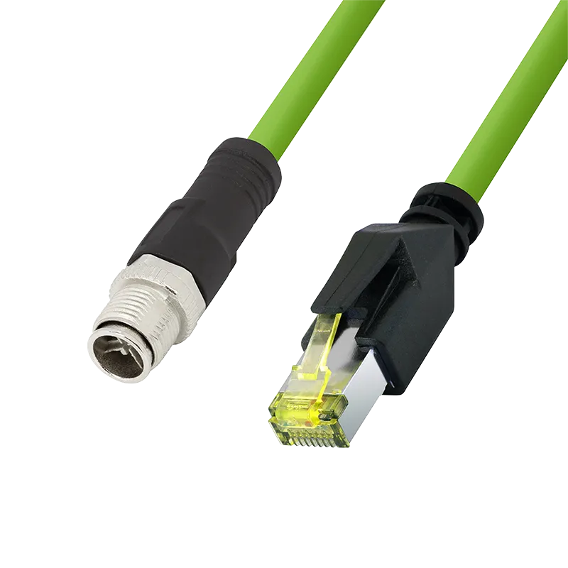 M12 CAT6A Industrial Patchkabel, PUR, M12 X-kodiert auf RJ45, 3 m