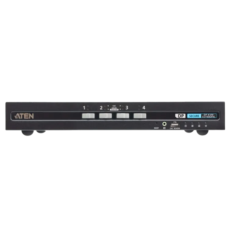 Sicherer KVM-Switch mit 4 USB-DisplayPort & CAC (PSD PP v4.0-konform)