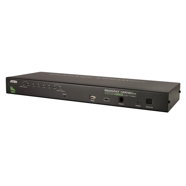 KVM Switch 8-Port, Schrankeinbau, USB - PS/2 VGA KVM mit USB Port Schrankeinbau