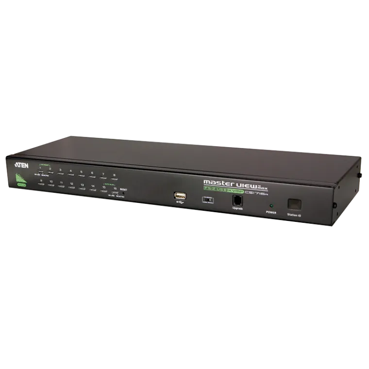 KVM Switch 16-Port, Schrankeinbau, USB - PS/2 VGA KVM mit USB Port Schrankeinbau