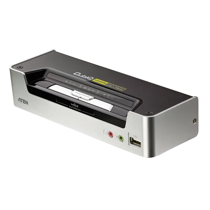 KVM Switch 2-Port USB HDMI KVM mit Audio & USB 2.0 Hub