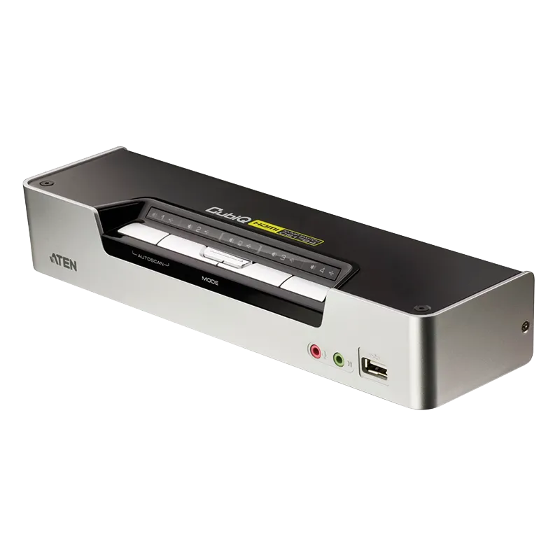 KVM Switch 4-Port USB HDMI KVM mit Audio & USB 2.0 Hub