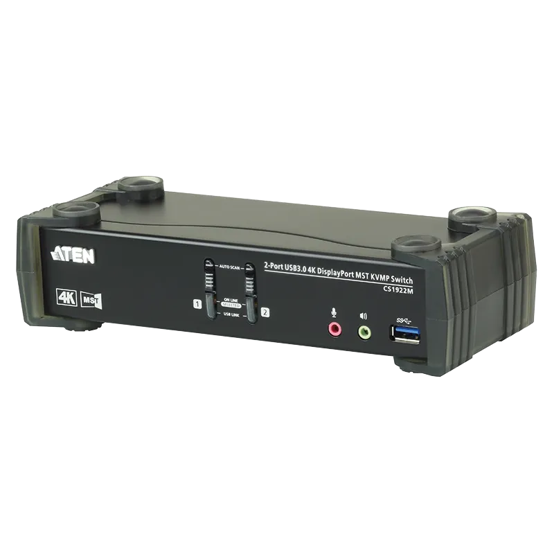 2-Port USB 3.0 4K DisplayPort MST HDMI KVMP Switch
