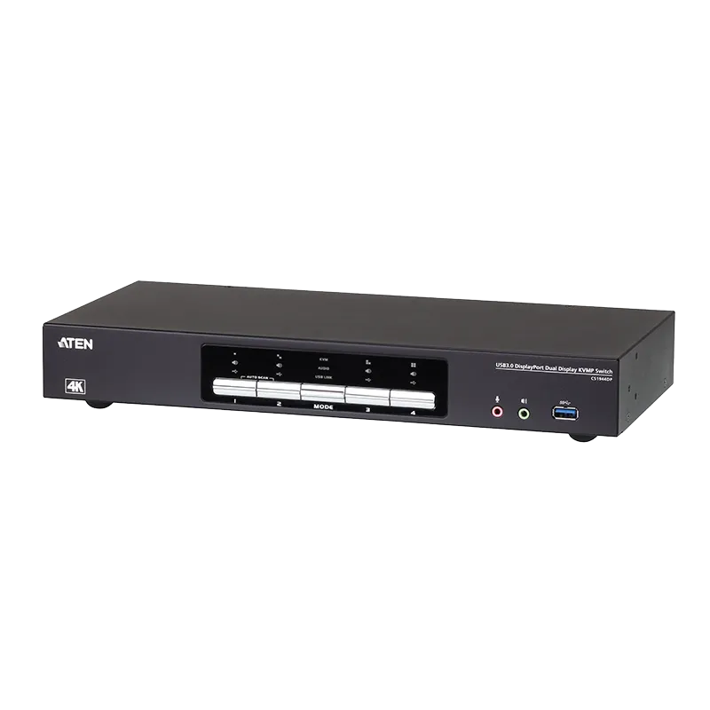 4-Port USB 3.0, 4K DisplayPort Dual Display KVMP Switch