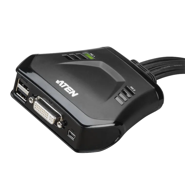 USB DVI KVM Switch mit 2 Ports