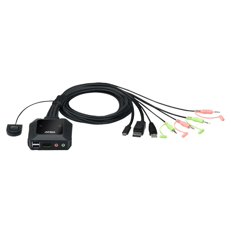 2-Port USB-C-DisplayPort-Kabel KVM Switch