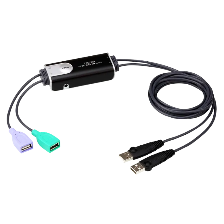 2-Port USB Boundless Kabel KM Switch