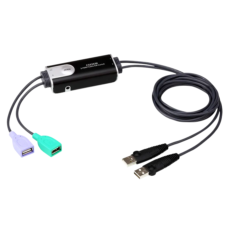 2-Port USB Boundless Kabel KM Switch
