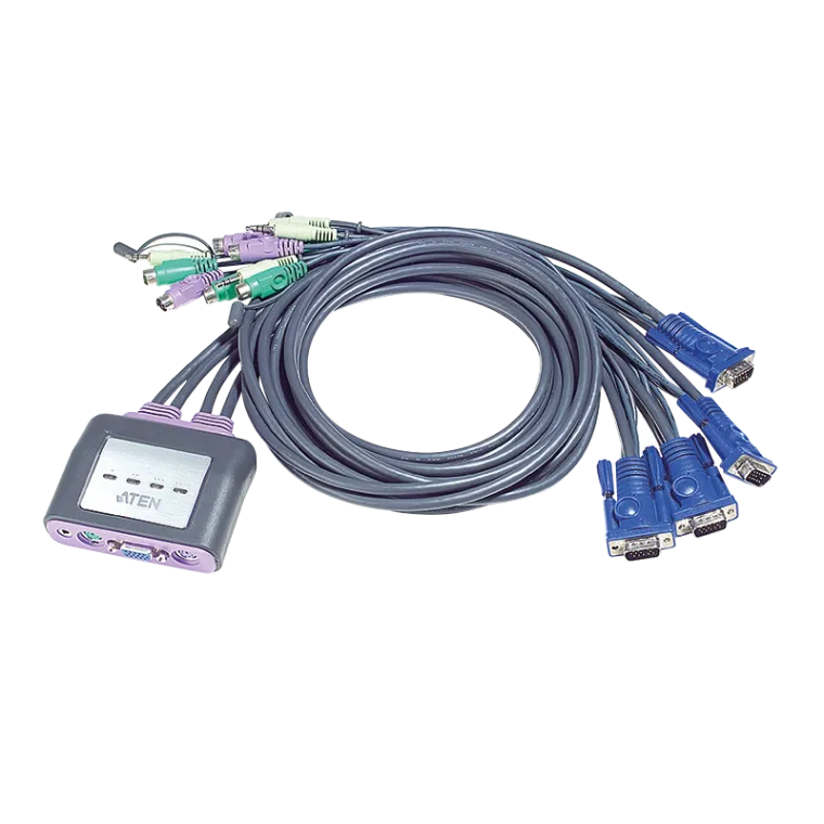 Kabel-KVM-Switch 4-Port PS/2 VGA KVM mit Audio