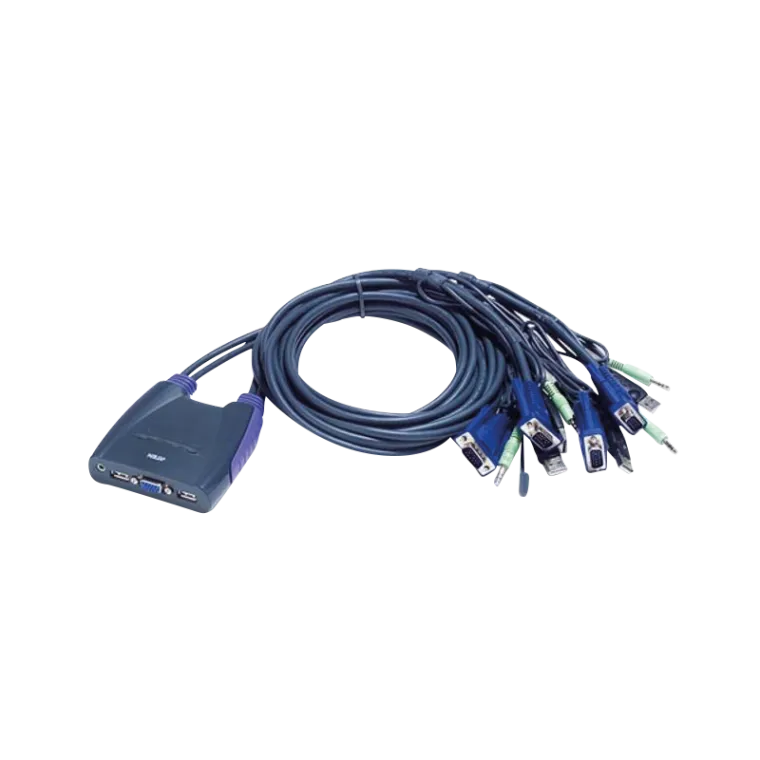 Kabel-KVM-Switch 4-Port USB VGA KVM mit Audio