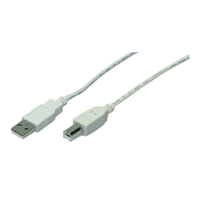 USB 2.0-Kabel, USB-A/M zu USB-B/M, grau, 2 m
