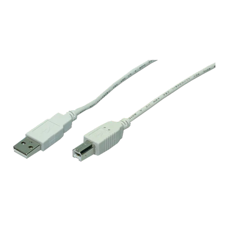 USB 2.0-Kabel, USB-A/M zu USB-B/M, grau, 3 m