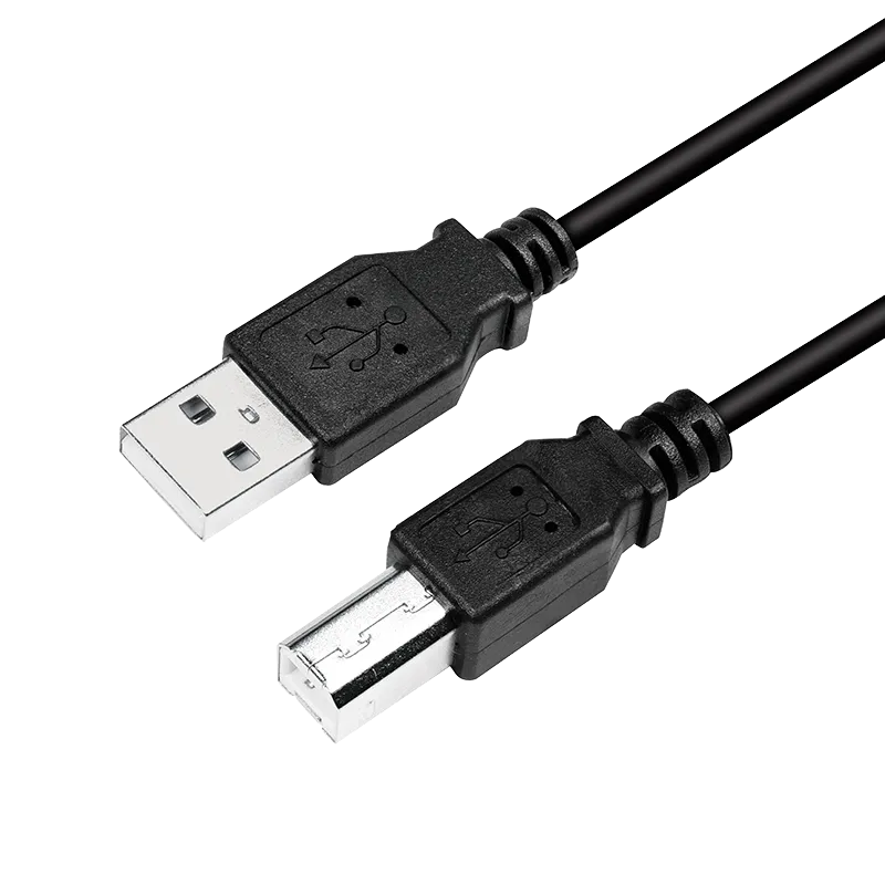 USB 2.0-Kabel, USB-A/M zu USB-B/M, schwarz, 5 m