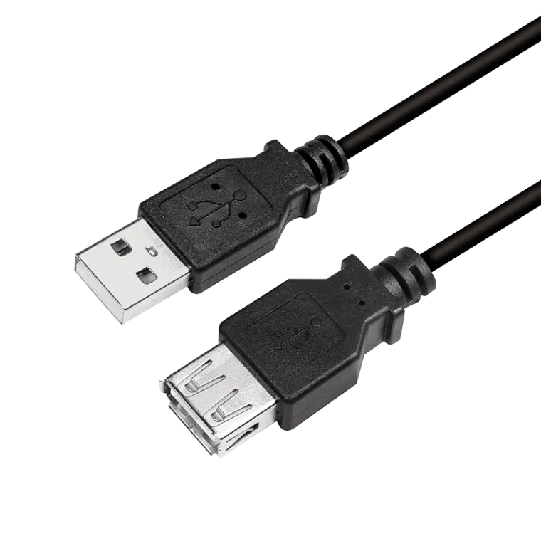 USB 2.0-Kabel, USB-A/M zu USB-A/F, schwarz, 3 m