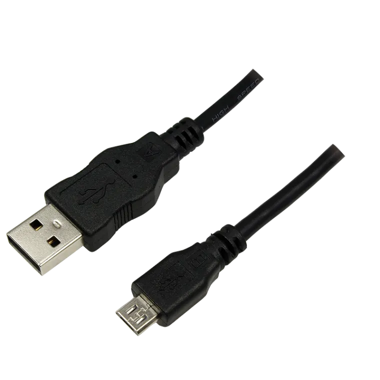 USB 2.0-Kabel, USB-A/M zu Micro-USB/M, schwarz, 1,8 m