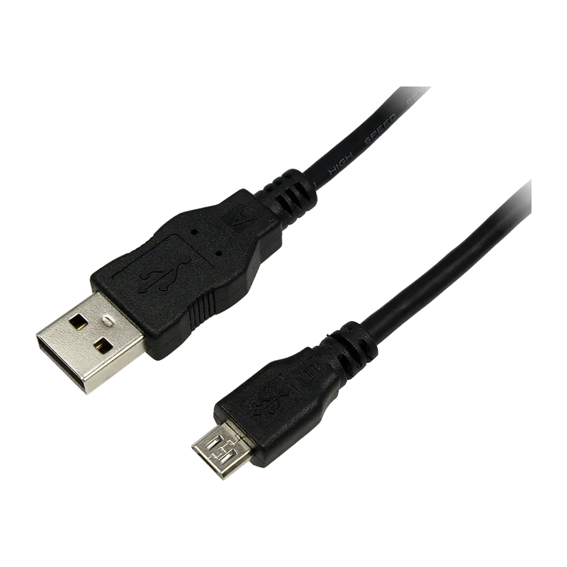 USB 2.0-Kabel, USB-A/M zu Micro-USB/M, schwarz, 3 m