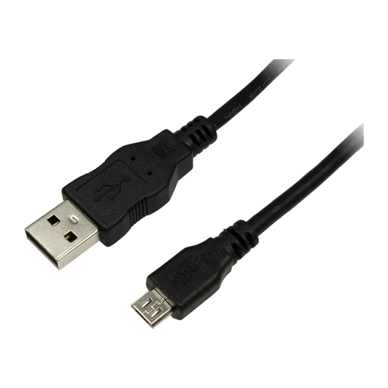 USB 2.0-Kabel, USB-A/M zu Micro-USB/M, schwarz, 5 m