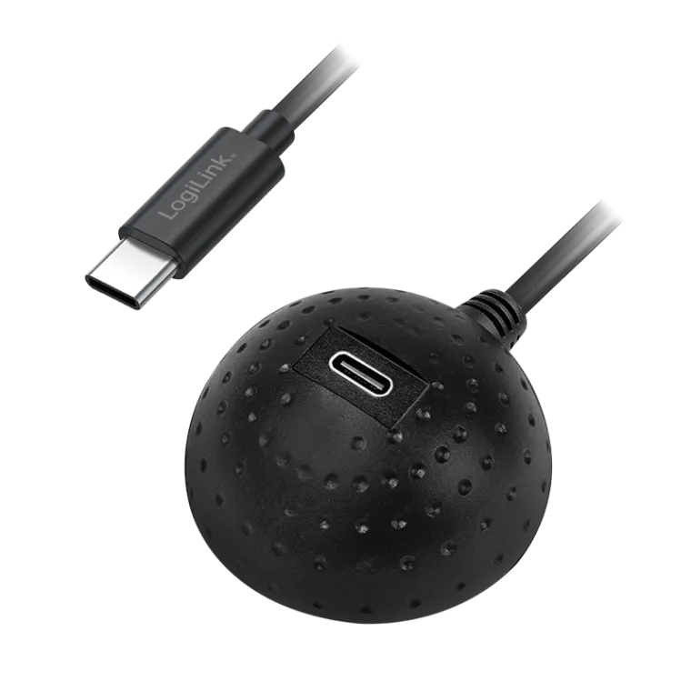 USB 3.2 Gen1 Type-C-Kabel, C/M zu C/F, Docking-Ball, 5 Gbit/s, schwarz, 1,5 m