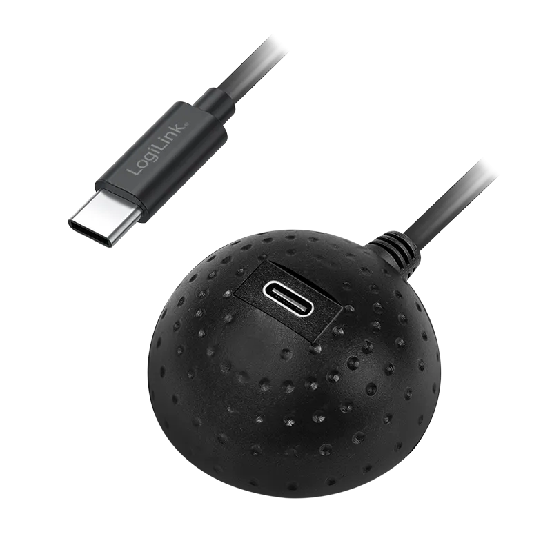 USB 3.2 Gen1 Type-C-Kabel, C/M zu C/F, Docking-Ball, 5 Gbit/s, schwarz, 1,5 m