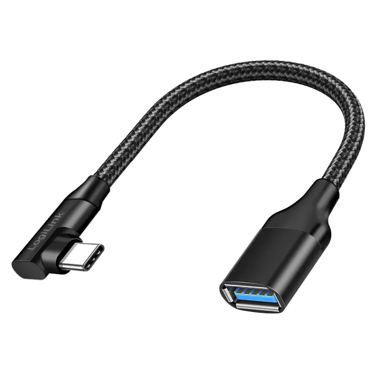 USB 3.2 Gen2 Type-C Adapter, C/M zu USB-A/F, 10 Gbit/s, 15W, OTG, schwarz, 0,2 m