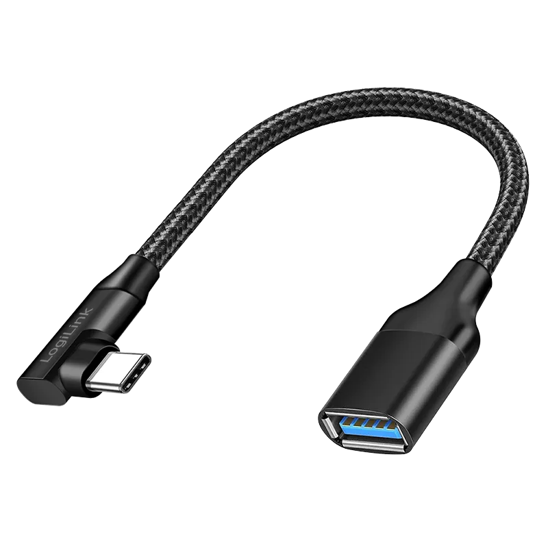 USB 3.2 Gen2 Type-C Adapter, C/M zu USB-A/F, 10 Gbit/s, 15W, OTG, schwarz, 0,2 m