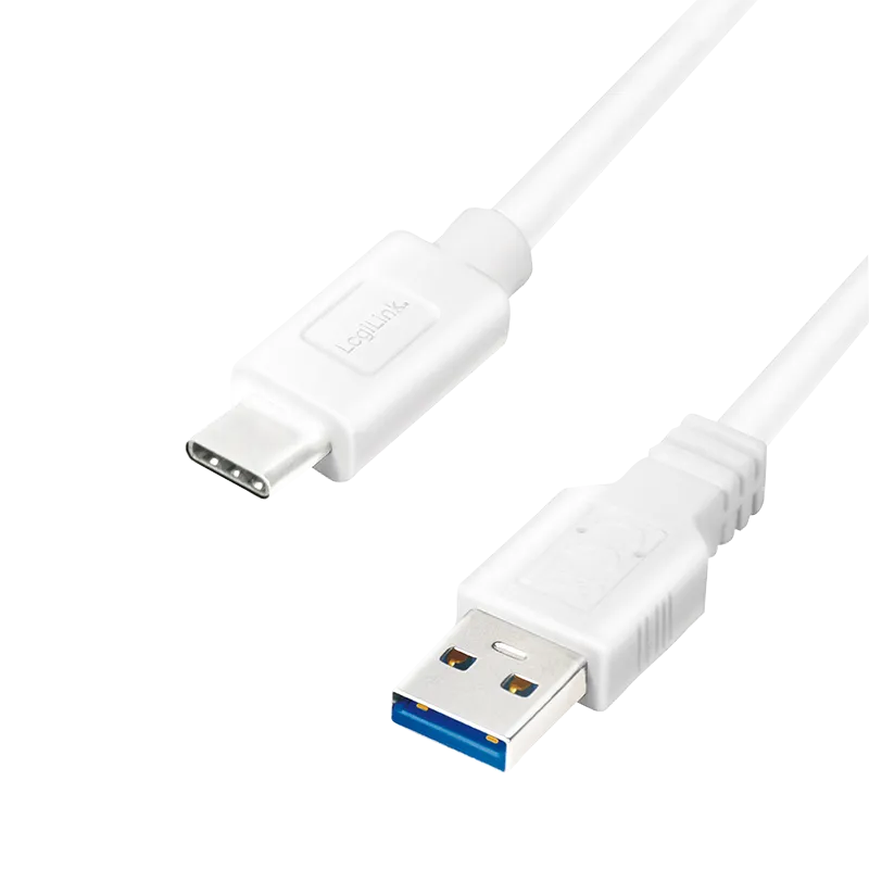 USB 3.2 Gen1 Type-C-Kabel, C/M zu A/M, 5 Gbit/s, 60W, weiß, 2 m