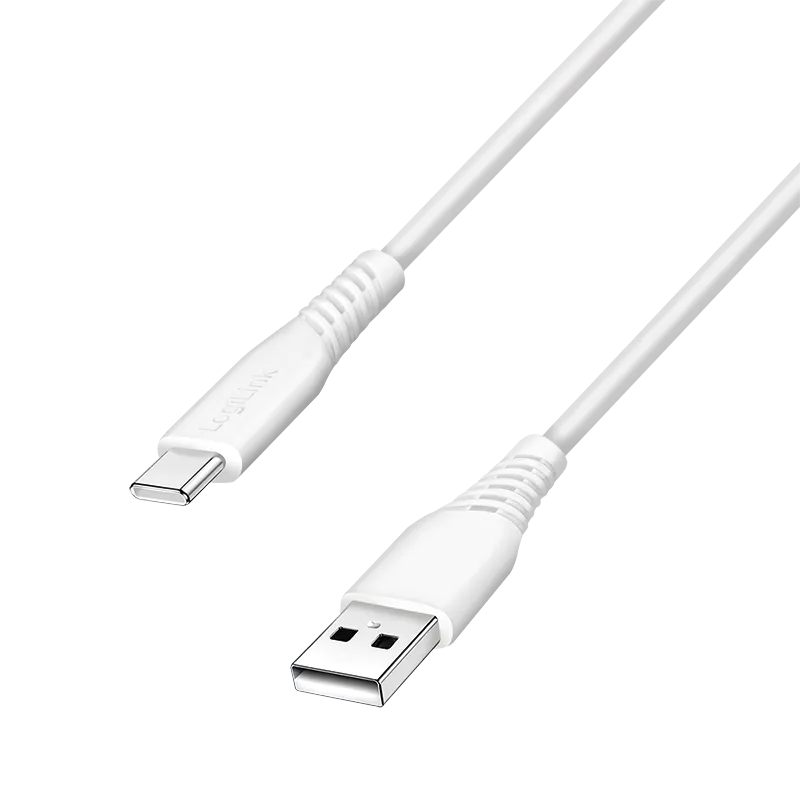 USB 2.0 Type-C-Kabel, C/M zu A/M, 480 Mbit/s, 15W, weiß, 3 m