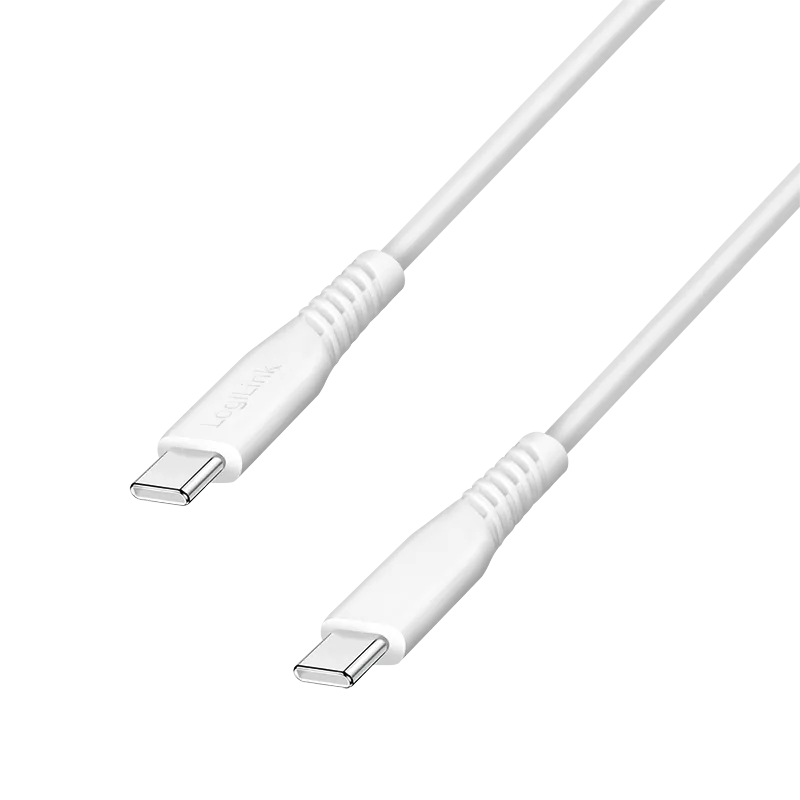 USB 2.0 Type-C-Kabel, C/M zu C/M, 480 Mbit/s, 60W, weiß, 0,3 m