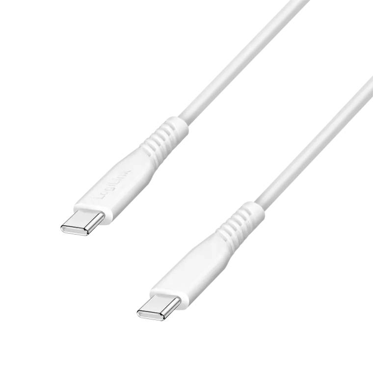 USB 2.0 Type-C-Kabel, C/M zu C/M, 480 Mbit/s, 60W, weiß, 3 m