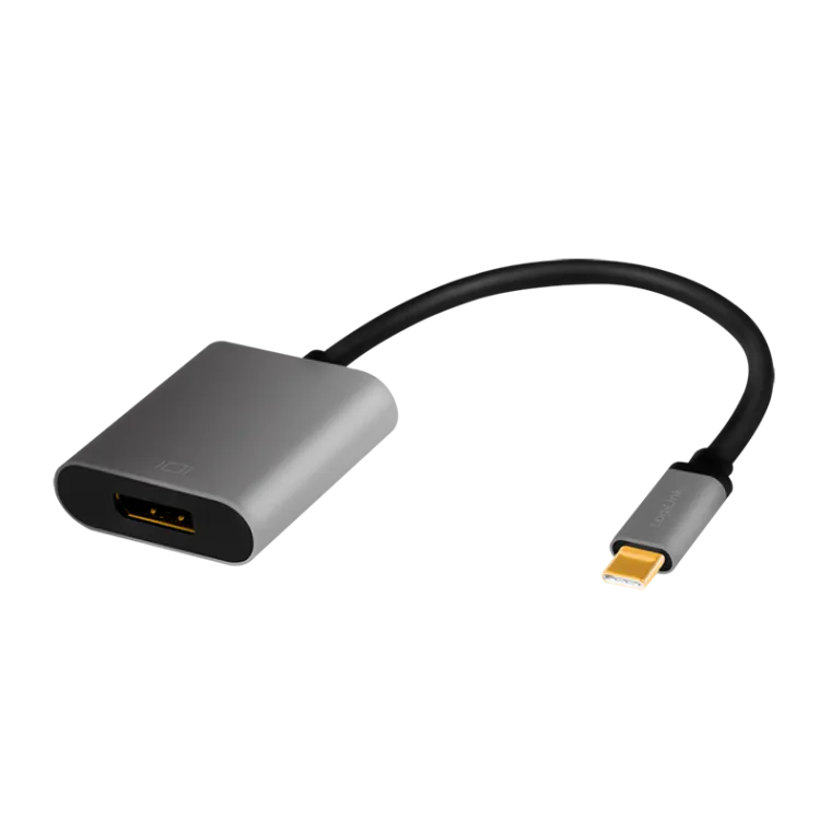 USB 3.2 Gen1 Type-C-Adapter, C/M zu DP/F, 8K/60 Hz, Alu, schwarz/grau, 0,15 m