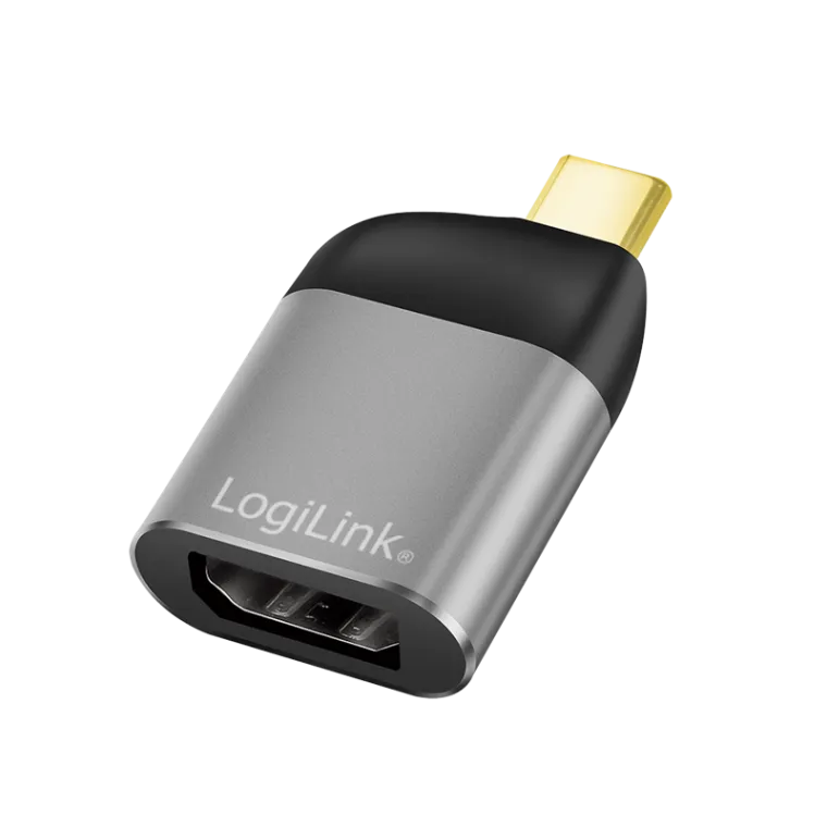 USB 3.2 Gen2 Type-C-Adapter, USB-C/M zu DP/F, 8K/60 Hz, Alu, schwarz/grau